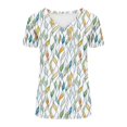 thumbnail image 5 of Spring Tops for Women Viikei Womens Tops Short Sleeve Blouse,Plus Size Tops Clearance under 10.00,Women's New Short-sleeved V-neck Pullover Casual Printed Fashion Top Multicolor XL, 5 of 7