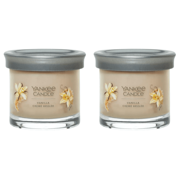 Yankee Candle Small Tumbler Scented Single Wick Jar Candle, Vanilla Creme Brulee, 4.3 oz (Pack of 2)