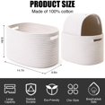 thumbnail image 2 of Storage Baskets for Shelves, Decorative Storage Cube Bins,Woven Basket for Toys, Book and Towels, Soft Cotton Rope Rectangle Woven Basket for Storage (White 2PCS), 2 of 7