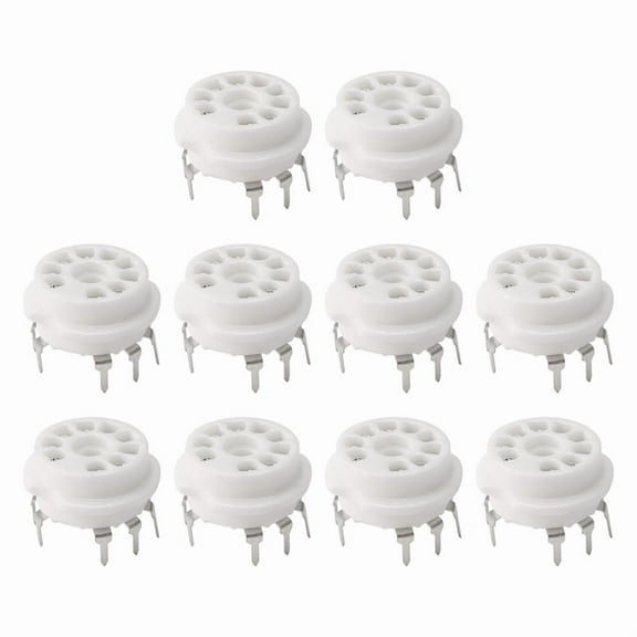 10PCS PCB 9Pin Ceramic B9A Vacuum Tube Socket Audio HIFI DIY Amps for 12AX7 12AU7 12AT7 ECC81 ECC82 ECC83 Silver-Plated,10 * 9Pin B9A vacuum tube sockets,Silver