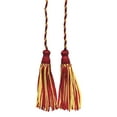 thumbnail image 2 of Decorative Chainette Double Tassel Curtain and Drapery Tieback / Holdback, 4" Tassel (10cm), 29" Spread (73.5cm) # CDCT, White Gold Red #572 (Burgundy Red, Wine Red, White Gold) Set of 4, 2 of 4