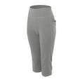thumbnail image 6 of felwors Womens Yoga Capri Pants High Waist Capri Leggings with Pockets Wide Leg Crop Exercise Workout Summer Pants Grey, XXL, 6 of 7