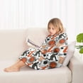 thumbnail image 4 of Orange Basketball Players Pattern Blanket Hoodies for Kids 6-13YR Oversize Wearable Blanket Hoodies for Boys Girls Teens, 4 of 7