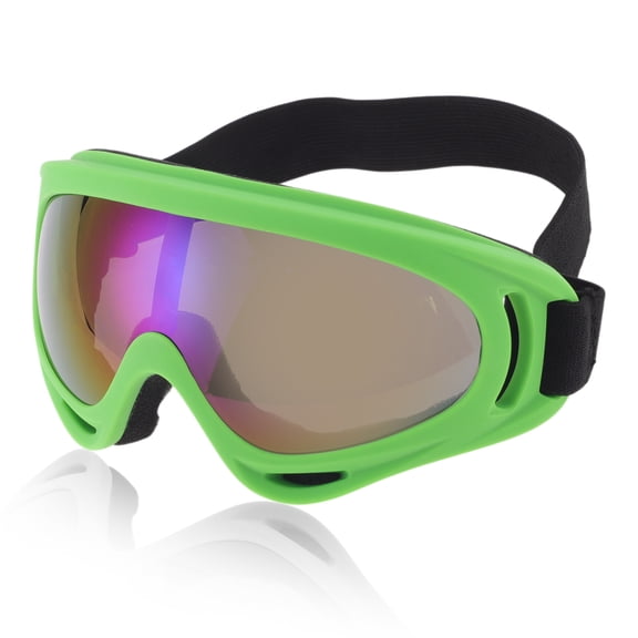 Unique Bargains 1 Pc Motorcycle Riding Goggles PC PU Outdoor Sports Sunglasses for Motocross Dirt Bike ATV Colorful Lens Green Frame