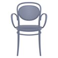 thumbnail image 5 of Luxury Commercial Living 33.5" Gray Stackable Outdoor Patio XL Arm Chair, 5 of 6