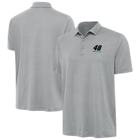 Men's-Antigua Gray Alex Bowman Reprocess Polo
