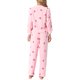 thumbnail image 3 of INSPIRAR CHIC Conjuntos de Pijamas de Flanela Cálida de Mujer con Corazón y Estrella con Pantalones L Rosa Fresa, 3 of 5