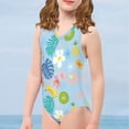 thumbnail image 3 of SEANATIVE Tropical Fruit Kids Swimwear One Piece Quick Dry Beach Tank Top Activewear Size 3-4 Y Elastic Palm Leaf Kids Swimsuit Cover Up Girls, 3 of 7