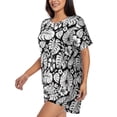 thumbnail image 2 of Bixox Women's Tropical Leaves Printed Pajama Set 2 Piece Lounge Set Top and Shorts Soft Pajamas, Shorts with Pockets, 2 of 7