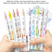 Acrylic Paint Markers, Dual Tip Brush & Chisel Tip Acrylic Paint Pens, Automatic Ink Control, for Rock Painting, Ceramic, Wood
