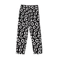 thumbnail image 3 of Vsdgher Black Leopard Print Mens Pajama Pants Sleep & Lounge Pants, PJ Bottoms With elastic waistb and Pockets, 3 of 5