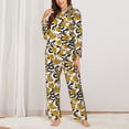 thumbnail image 2 of Honeii Snake And Rose print Women's Pajama Sets Long Sleeve Button Down Sleepwear Nightwear Soft Pjs Lounge Sets-Small, 2 of 7