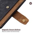 thumbnail image 5 of Leather For Apple iPhone 16 Plus RFID Blocking Dual Tone Flip Wallet Case, With Card Holder Buckle Magnetic Closure Shockproof Kickstand Protective Phone Cases Cove,Black,For iPhone 16 Plus, 5 of 7