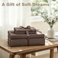 thumbnail image 5 of Jessy Home Bed Sheets Set 4 Piece King Sheet Set Brown Gray Cotton Blend Fitted Sheet, Flat Sheet & 2 Pillowcases Bedding Set, 5 of 10