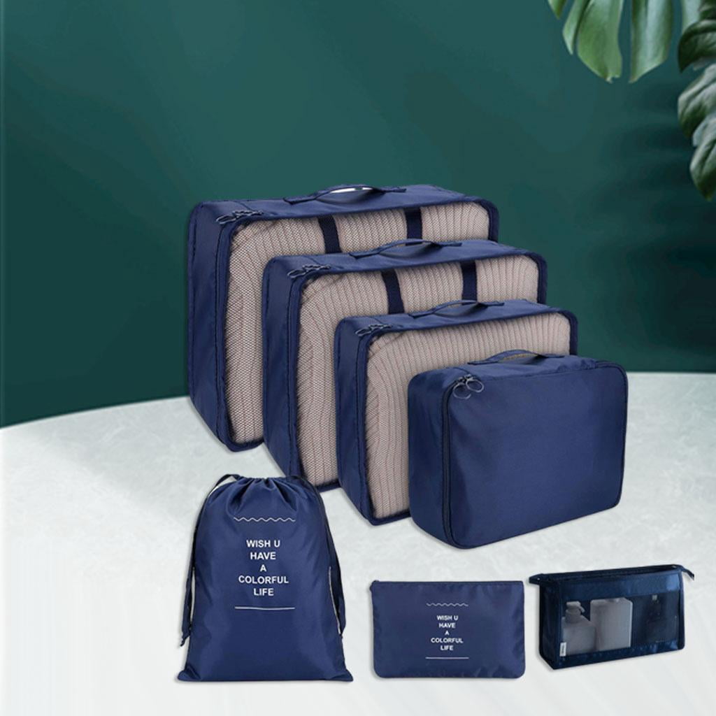 Nishiyuenyi 8Pcs/Set Packing Cubes Clothes Sorting navy