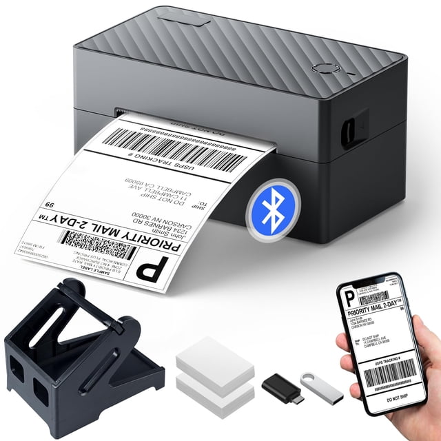 PEDOOLO Label Printer, 4x6 Shipping Label Thermal Printer for Packages, Bluetooth Conection and Compatible with Android, iPhone,