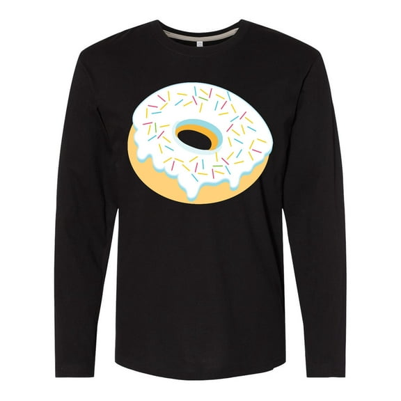 Inktastic White Donut with Sprinkles Long Sleeve T-Shirt
