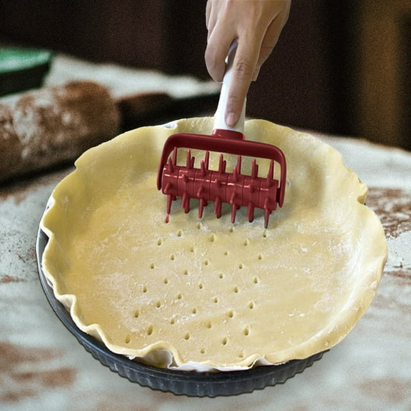 Walbest Non-stick Pizza Pie Dough Roller Docker, Pizza Hole Puncher, Cake Pie Pizza Cookies Bread Pastry Dough Docker Needle Roller Wheel Hole Punch Baking Tool