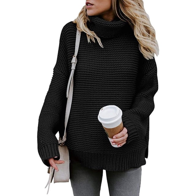 Jersey de punto de manga larga para mujer, jersey de punto, sudadera de invierno