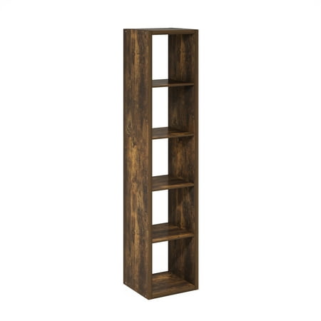 Furinno CUBICLE Open Back Decorative Verticle Cube Storage Organizer Amber Pine