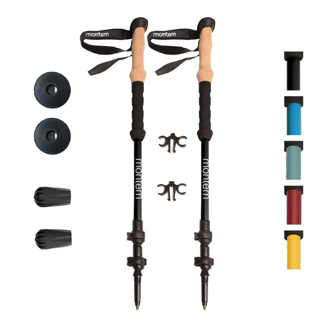 Bastones de trekking Montem ultraligeros 100% fibra de carbono (2 bastones)