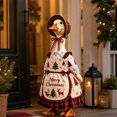 thumbnail image 7 of Cififendec Christmas 23" Porch Goose Costume Set, Plaid Apron Style Dress with Printed Christmas Motif for Front Yard Goose Figurine Outfitting, 7 of 7