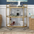 thumbnail image 2 of Evelyn&Zoe Leif 30" Wide Oval Bar Cart, Brass, 2 of 7