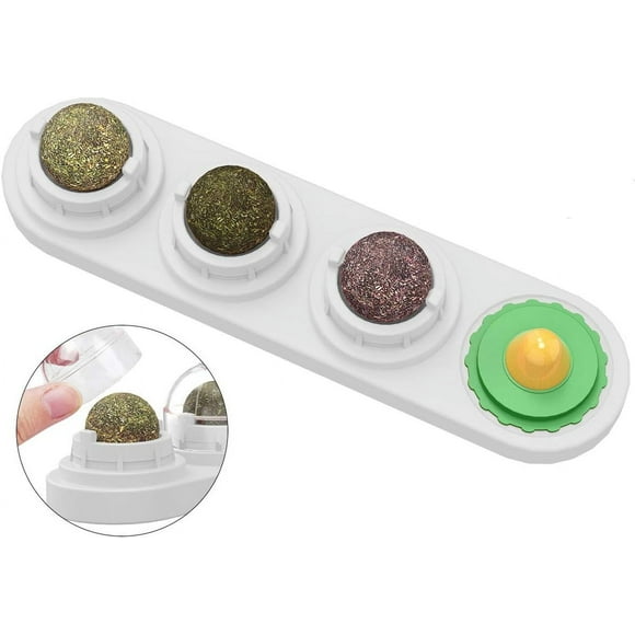 Cats' Delight Edible Plant Extracts, Safe Healthy Kitten Chew Toys, Enhance Immunity Through Natural Plants Material, Self-Adhesive Catnip Balls For Wall Treats And Oral Health Improvement (Colored)