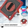 thumbnail image 7 of Dteck Case for iPad Air 11 inch 2025/2024,iPad Air 4th 5th Gen Heavy Duty Rotating Stand Rugged Silicone Case Shockproof PC Cover with Adjustable Hand/Shoulder Strap for iPad Air 11" M3/M2,Black+Red, 7 of 7