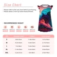 thumbnail image 3 of Balery Colorful Surreal Landscape Camisón de princesa para niñas, pijama de algodón con mangas abullonadas, suave y bonito.-Medium, 3 of 6