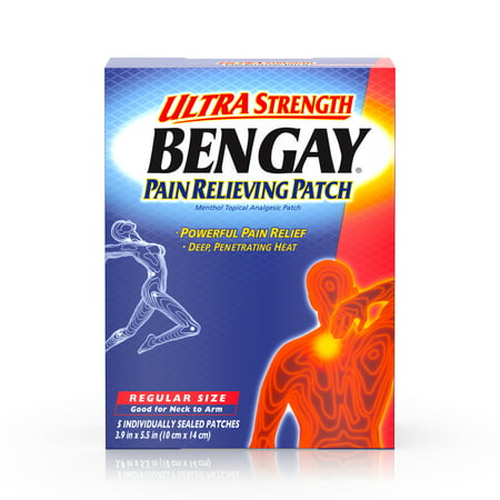 Ultra Strength Bengay Pain Relief Patch, 3.9 x 5.5 in, 5