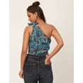 thumbnail image 4 of Moomaya Tie-Up One Shoulder Tops For Women, Sleeveless Printed Summer Crop Top, 4 of 8