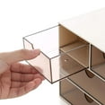 thumbnail image 4 of Caja De Almacenamiento De Joyería De Plástico Mini pequeña De Desechos pequeña sala De Clasificación De Cajones De Celosía Brown 4 Grid perfecl Organizador de escritorio, 4 of 8