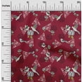 thumbnail image 2 of oneOone Velvet Maroon Fabric Conversational Print Fabric For Sewing Printed Craft Fabric By The Yard 58 Inch Wide, 2 of 4