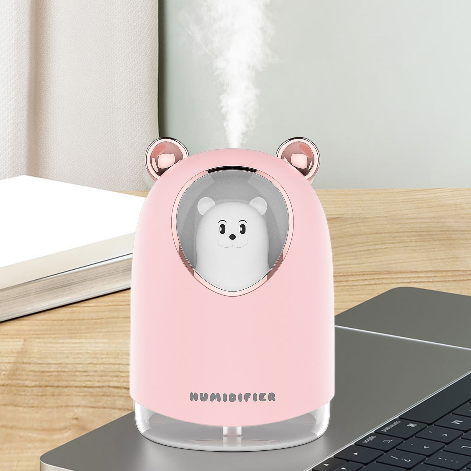 Uandlove Air Humidifier Cute Pet Humidifier Mini Household Small Hydrating Aaromatherapy Car Bear Usb Humidifier Pink