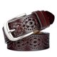 thumbnail image 1 of Cinturón de cuero con flores huecas para mujer, cinturón ancho para pantalones vaqueros para damas - Café, 1 of 5