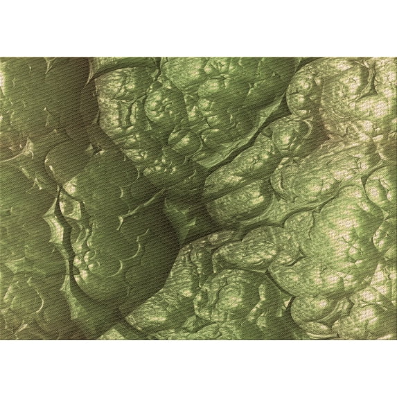 Ahgly Company Machine Washable Indoor Rectangle Transitional Green Area Rugs, 8' x 12'