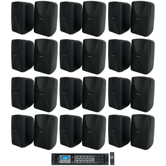 Rockville 70v Commercial Bluetooth Amplifier 24) Black 4" Speakers For Bar/Hotel