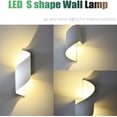 thumbnail image 2 of Aplique de pared LED moderno de 10 W con carcasa de aluminio, resistente al agua IP65, iluminación superior/inferior, blanco cálido de 3000 K para uso interior/exterior (blanco), 2 of 5