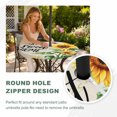 thumbnail image 4 of Round Outdoor Tablecloth with Umbrella Hole and Zipper, Sunflower Tablecloth with Elastic Waterproof, Summer Botanical Bee Farmhouse Watercolor Patio Table Covers for 31" - 35" Picnic Pool Tables, 4 of 9