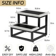 thumbnail image 3 of Step Stools, Heavy Duty Stepping Stool for Kids Adults, Non-Slip Metal and Wooden 2 Steps Foot Stool for High Beds and Kitchen, Round Corner, 500 Lbs Capacity, Cement Gray, 3 of 7