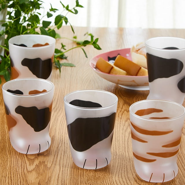 Iumwxz Tasses à Café Tasses à Café Tasse en Verre Pied Tasse en Verre Givré Griffe Verre à Lait Tasse à Bière Verre Multicolore Résistant à la Chaleur Verre Ma Commande