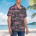 thumbnail image 3 of Gukieu Lovely Mom Ever Print Men's Short-sleeved Shirts, Button-down Lapel Hawaiian Shirts, T-shirts, Beach Vacation Summer Casual Wear,Large, 3 of 7