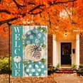 thumbnail image 2 of Blue Pumpkins Garden Flag Welcome Fall Thanksgiving Day Pumpkins for Outside Party Fall Thanksgiving Day Holiday Gift for Friends Of Blue Lovers Farmhouse Decoration 12.5x18, 2 of 6