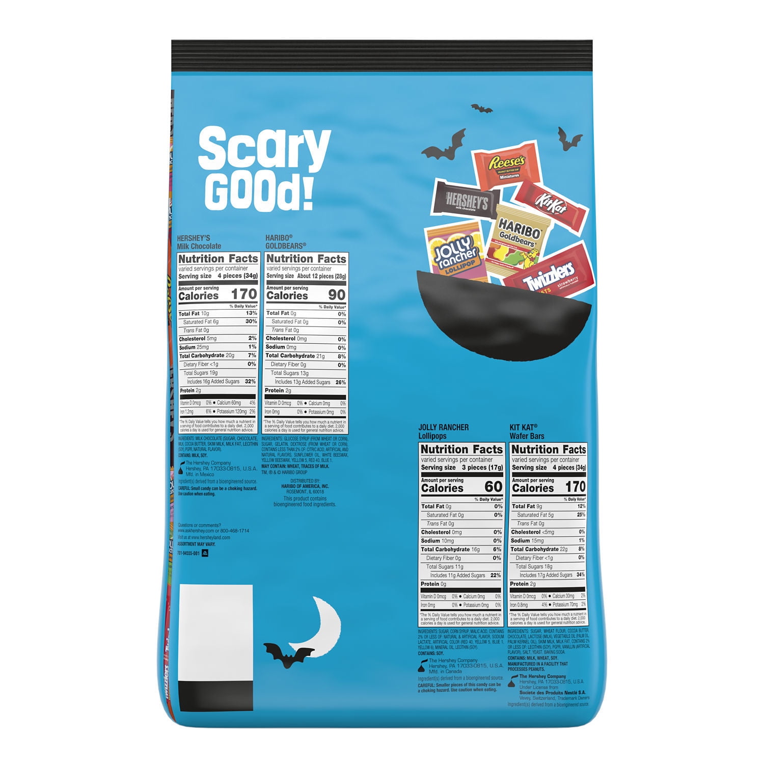 Hershey Miniatures Assorted Flavored Halloween Candy, Bulk Bag 67.49 oz, 220 Pieces