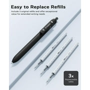 STAGEEK Black Gel Pens GX3, 12Pcs Fine Point Smooth Writing Pens with 3 Extra Refills, Quick Dry Black Ink Pens for Journaling, Writing, Office, Note Taking, Nurse Aesthetic