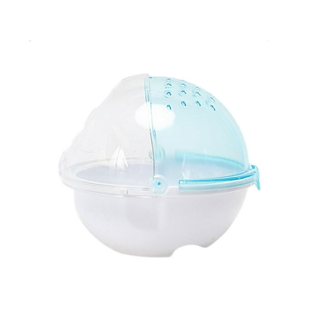 Methold Bañera para hámster, fácil de cuidar, Adorable, hecha de ABS, casa transpirable para hámsteres, tamaño compacto Suministros de alimentación y agua para mascotas azul