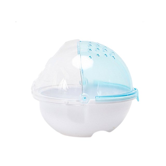 Methold Bañera para hámster, fácil de cuidar, Adorable, hecha de ABS, casa transpirable para hámsteres, tamaño compacto Suministros de alimentación y agua para mascotas azul