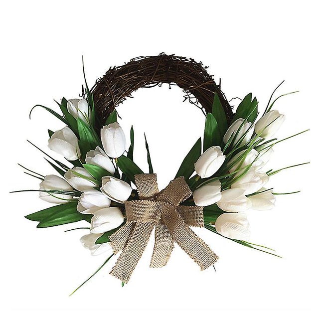 Guirnalda de tulipanes blancos, guirnalda de flores para el hogar, decoración colgante de boda para puerta de pared kaili Sencillez