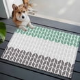 thumbnail image 4 of Area Rug 2x3ft Herringbone Pattern Carpets Indoor Floor Area Mat Doormat Entrance Mat Rugs for Entry Living Room Dining Room Kitchen Bedroom, Vintage Turquoise Ombre Grey Sofa Throw Carpet, 4 of 9